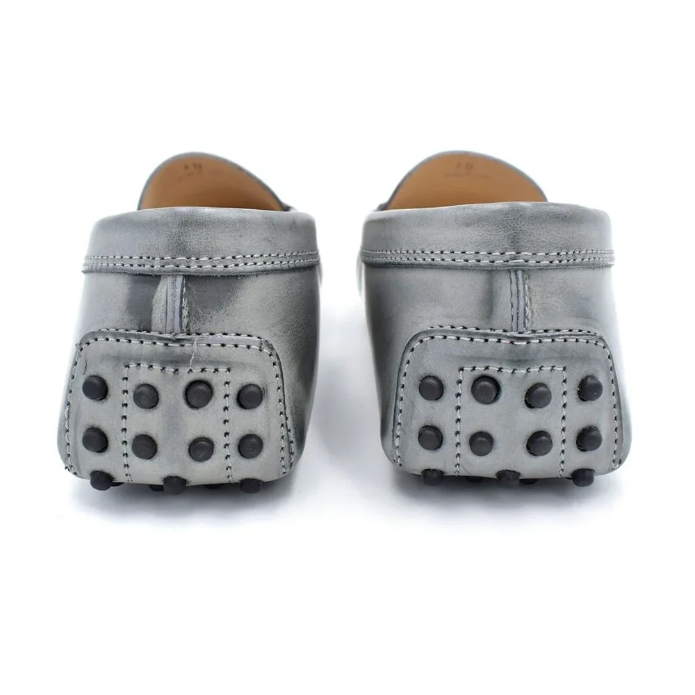 *New in Box!* Tod's Gommino Leather Driving Shoes Loafers in Gray sz 40/10 - Picture 6 of 7